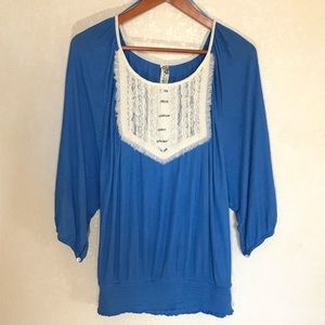 Free People Boho Peasant Blouse/Lacey and Flowy